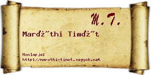 Maróthi Timót névjegykártya